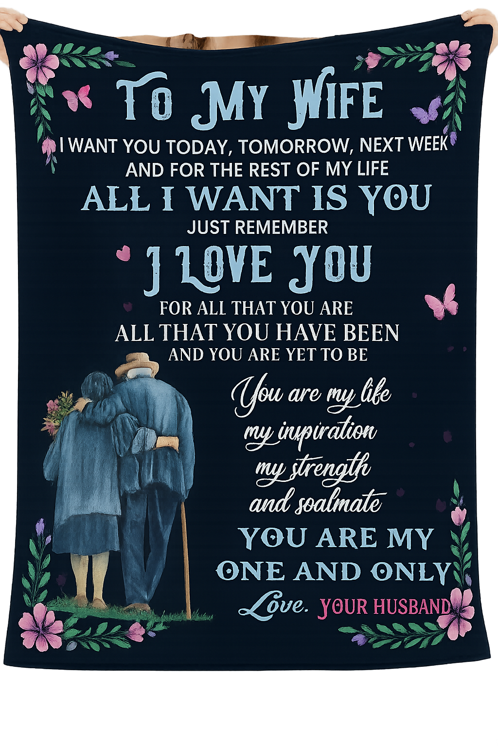 To My Wife-I Want You Today Tomorrow Next-Sherpa Fleece Blanket