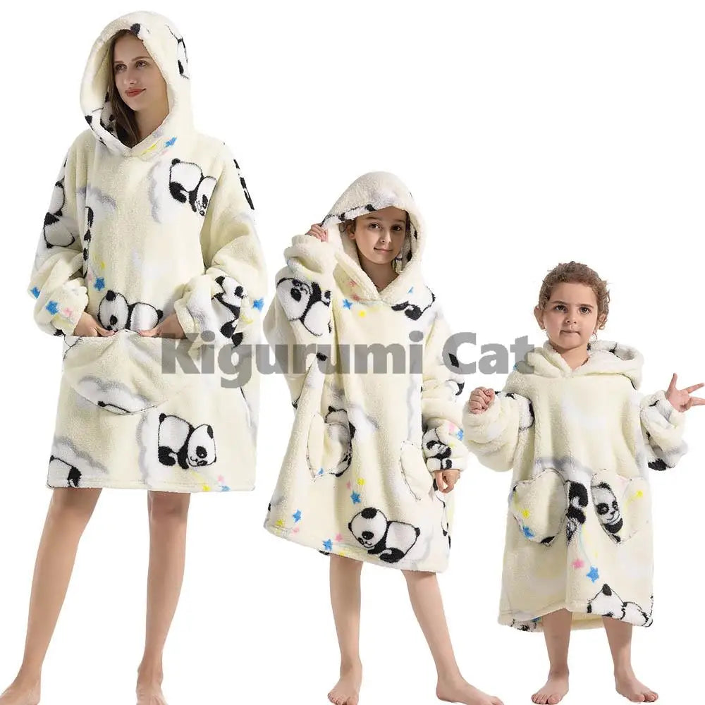 Family Hoodie Oversized Sherpa Blanket Warm πβββββ