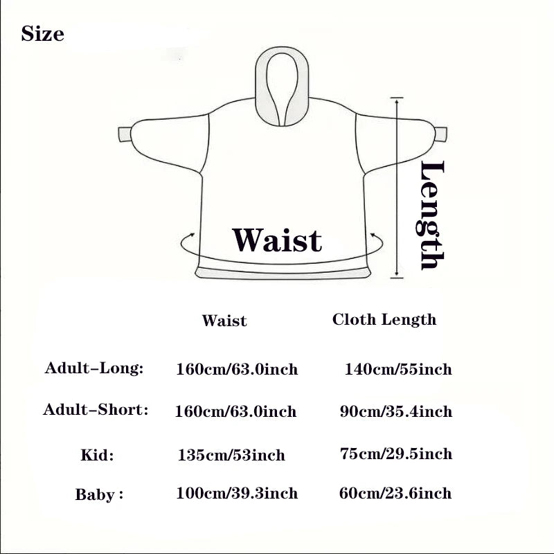 Family Matching Hoodies Blanket Oversize Plush Wearable Fleece Sherpa πβββββ