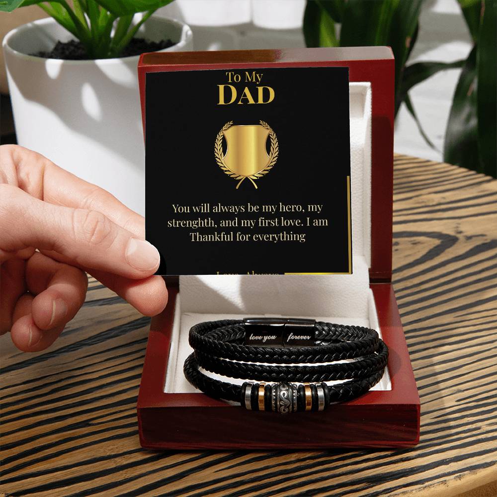 To My Dad - " You Will Always Be My Hero" - Bracelet