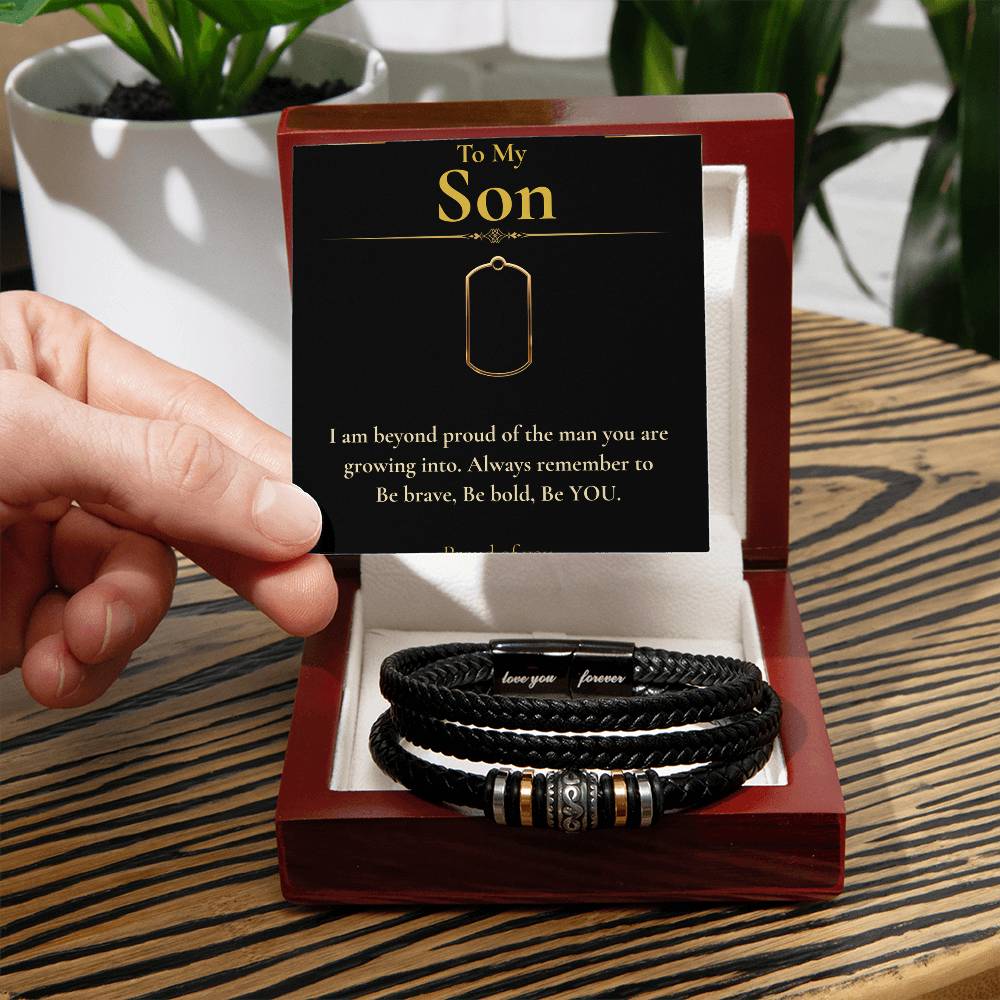 To My Son - " I Am Beyond Proud" - Bracelet