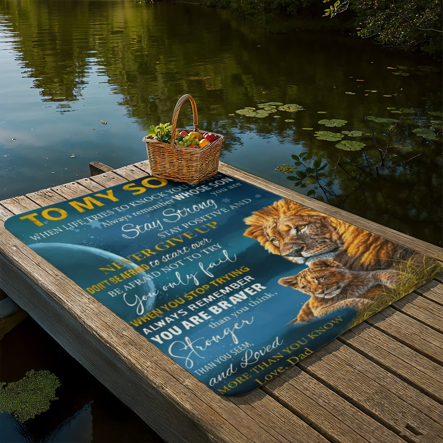 Sherpa Fleece Blanket Gift for son lion