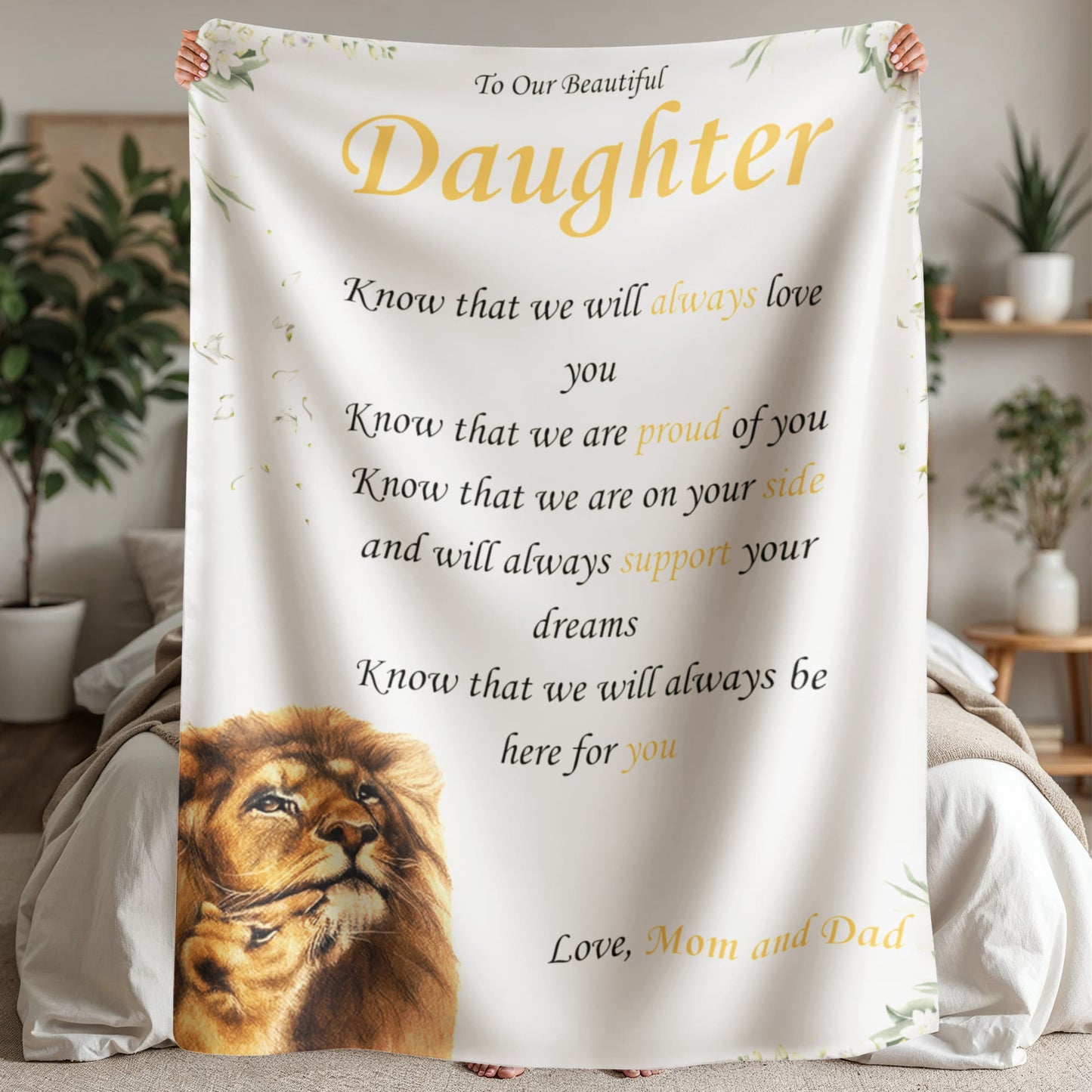 To Our Beautiful Daughter - "Know That We ..." Sherpa Fleece Blanket