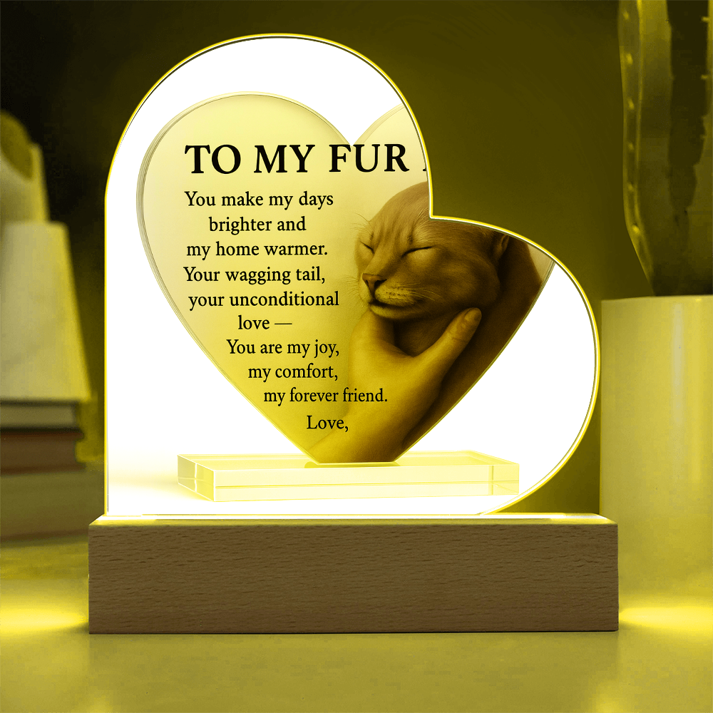 To My Fur Cat- Oh Kitty-Heart Acrylic Plaque