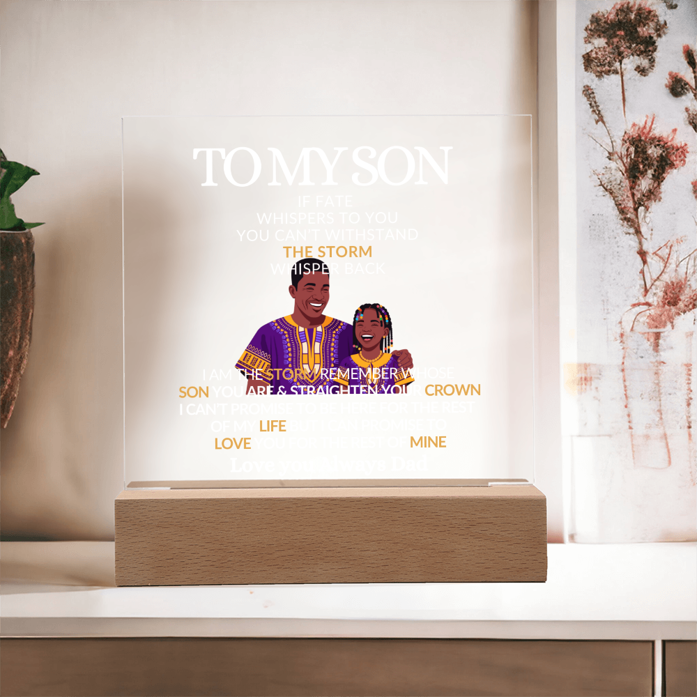 Luxury Acrylic Plaque Gift for Him be the storm son