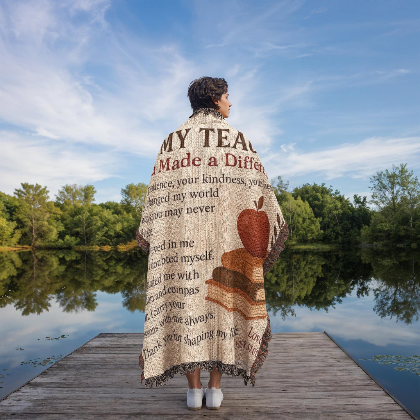 To My Teacher-Heirloom Photo Woven Blanket
