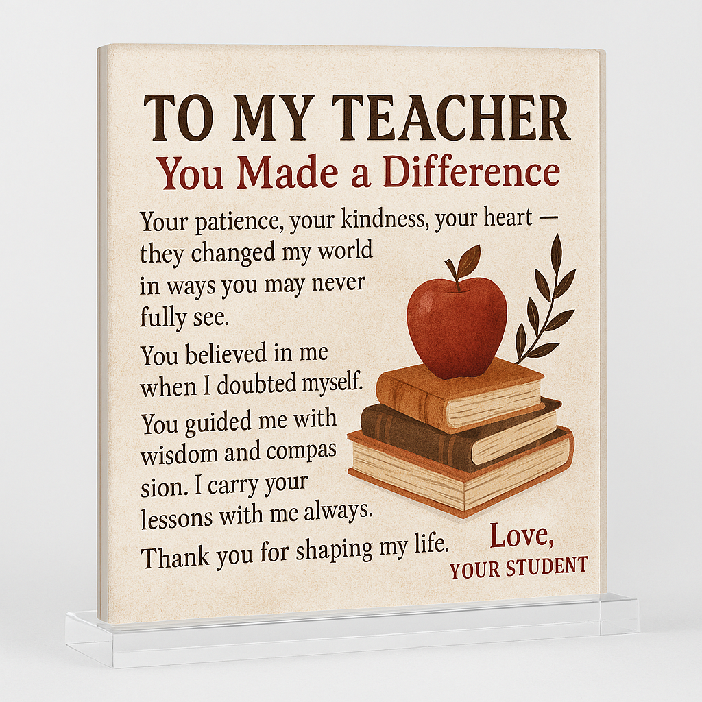 To My Teacher-You Made A Difference -Anchor Charm