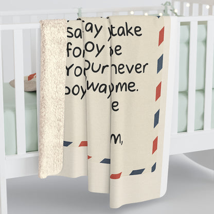 To My Son- Heartfelt Letter from Mom Keepsake| Sherpa Blanket