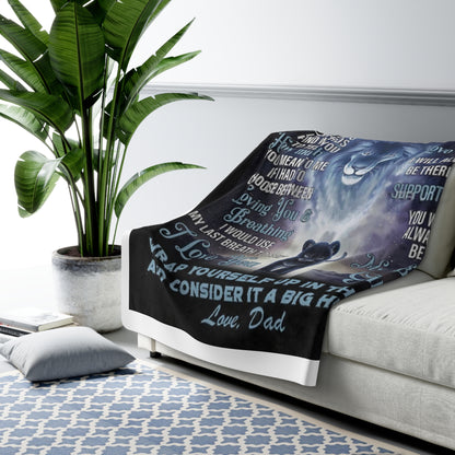 To My Daughter-Lion Dad Love Message-Sherpa Blanket