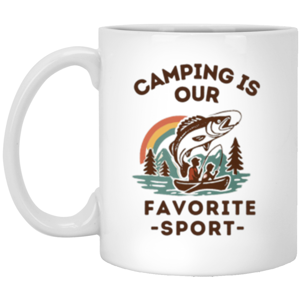 Image  Cast Relax Repeat- Coffee-Premium 11oz White Gloss Ceramic Mug camping