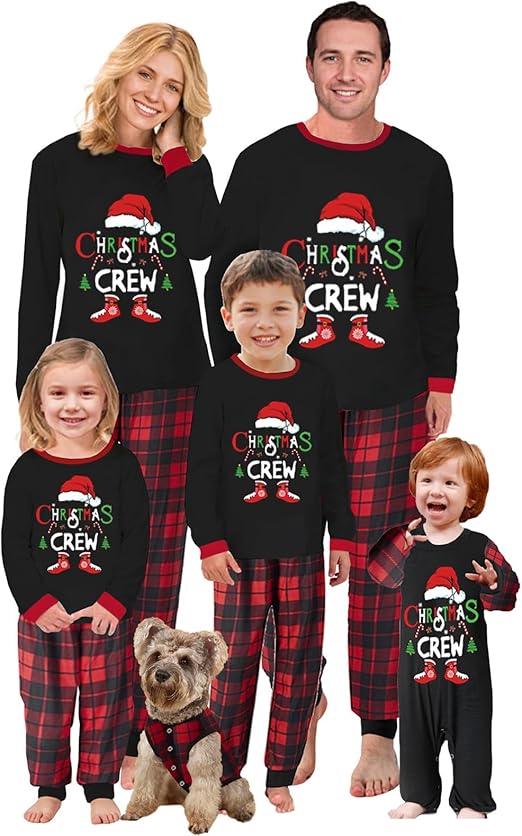 Christmas Crew Matching Pajamas Set for Family Mom Daughter Dad Son Holiday Sleepwear. ⭐4.4 4.4 out of 5 stars