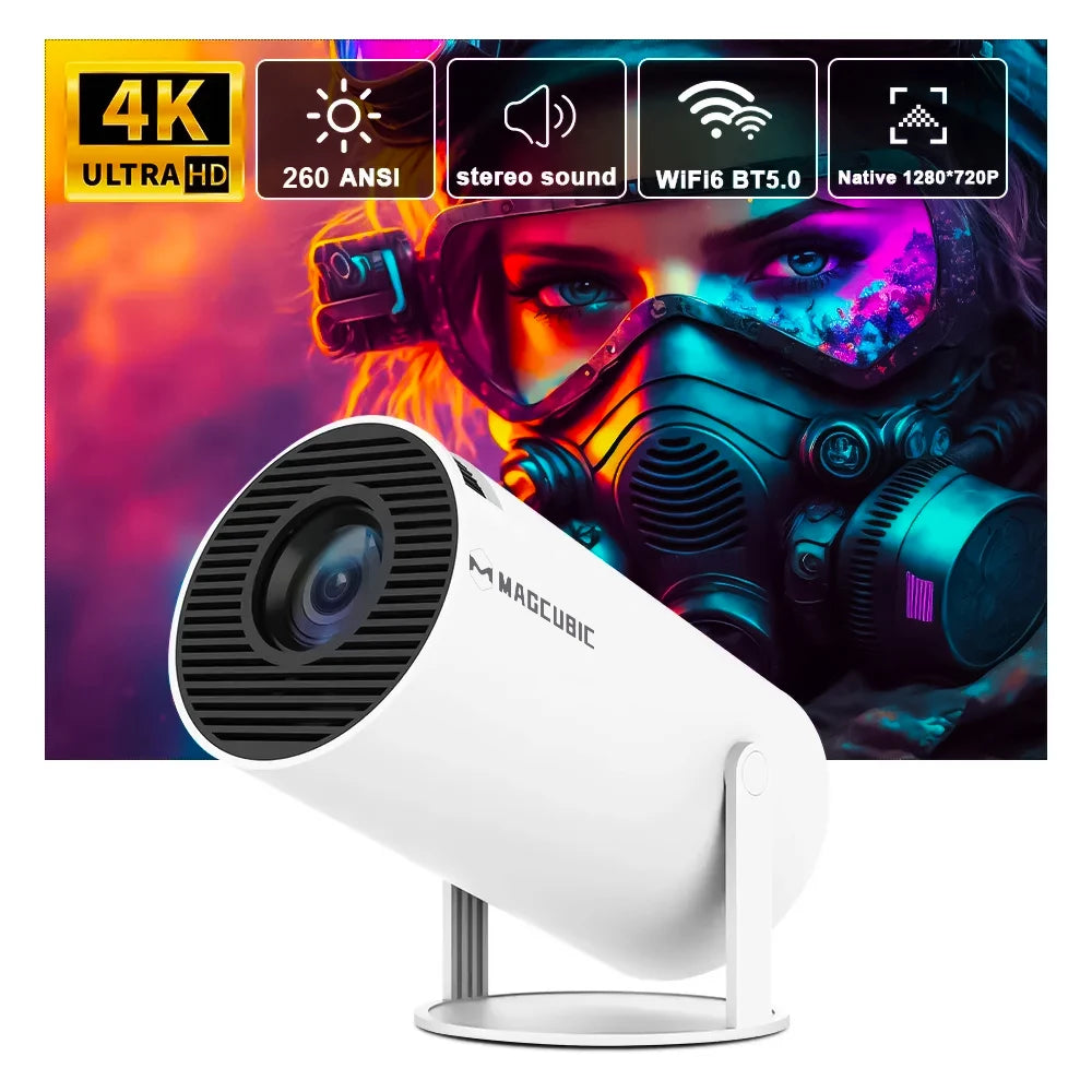 Mag cubic 4K Wifi6 Projector Home Cinema Outdoor portable HY300 Pro