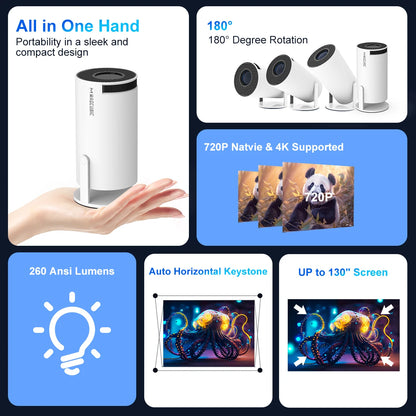 Mag cubic 4K Wifi6 Projector Home Cinema Outdoor portable HY300 Pro