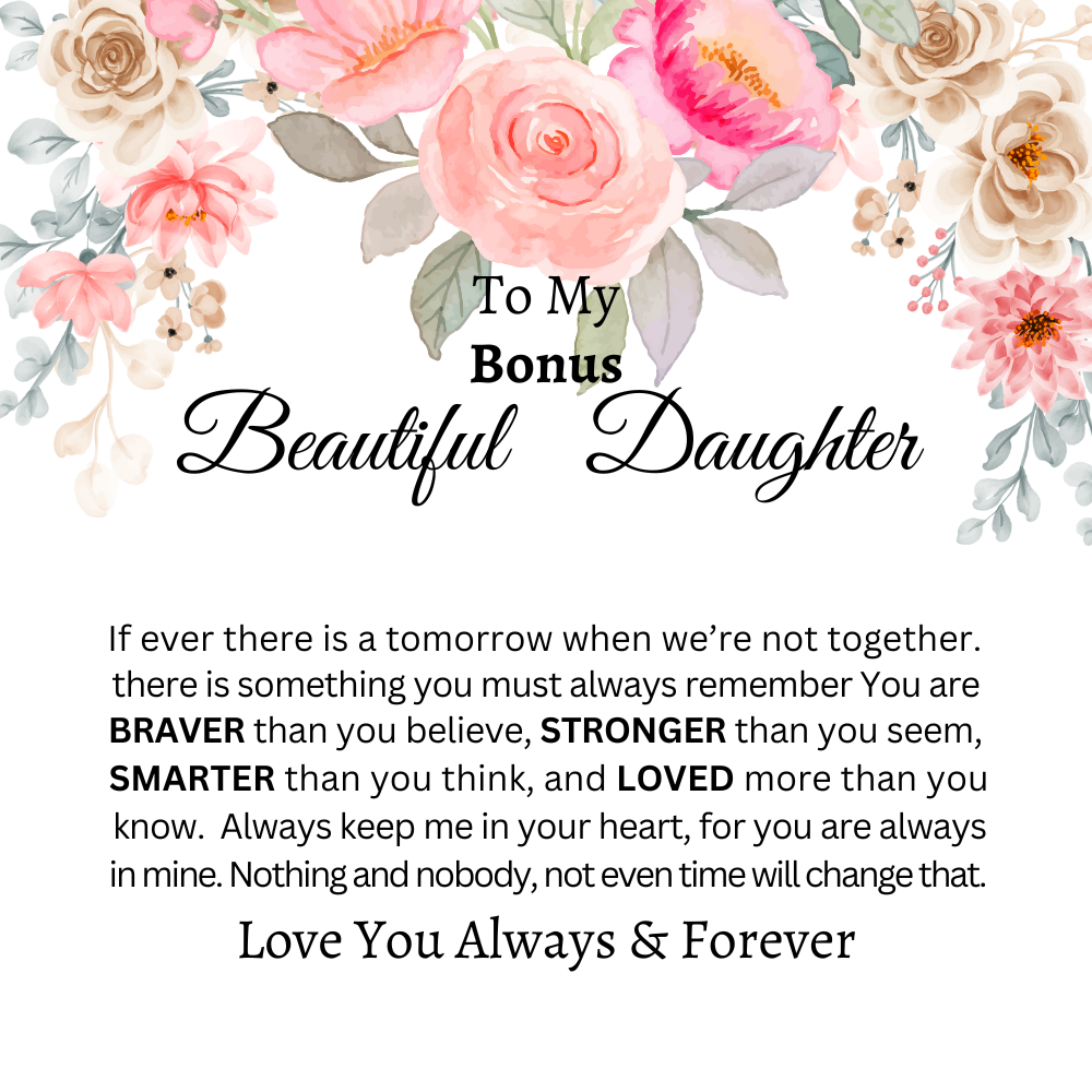 To My Bonus Daughter-Yor are Love More than U Know-Forever Love Necklace with Luxurious Box