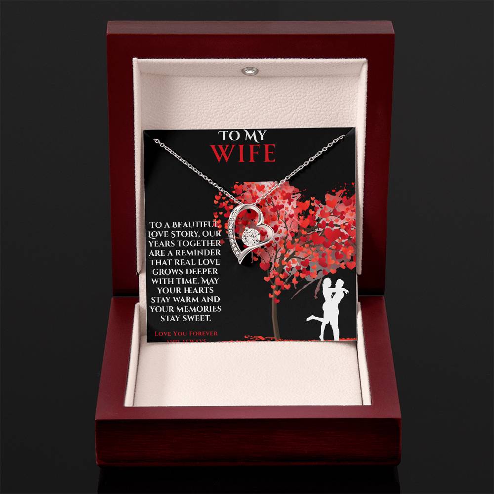 To My Wife- "May Your Heart Stay Warm" - Forever Love Necklace