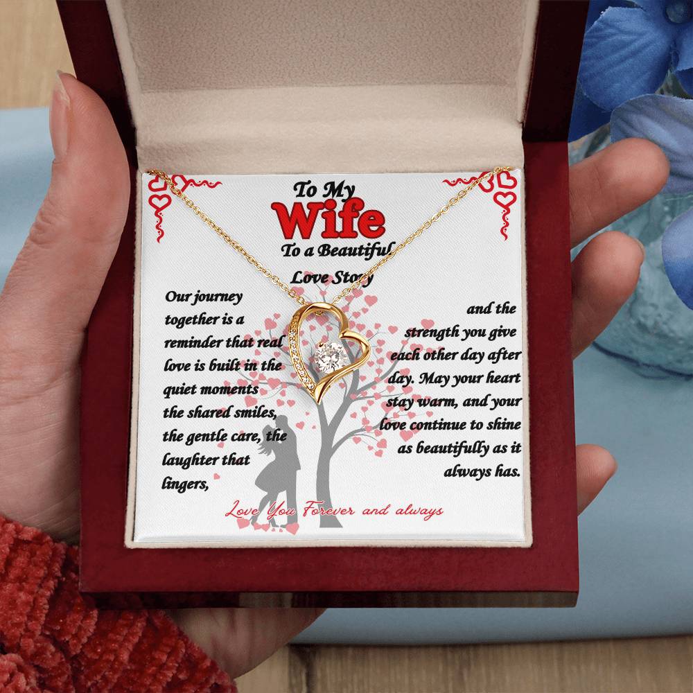 To My Wife -  "Beautiful Love Story"  Forever Love Necklace