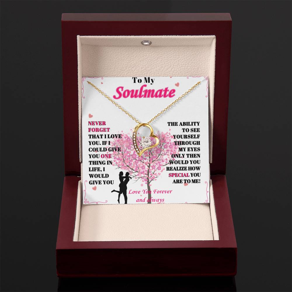 To My Soulmate - "Never Forget, I Love You" - Forever Love Necklace