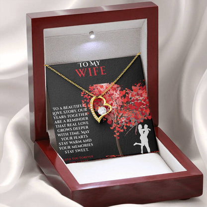 To My Wife- "May Your Heart Stay Warm" - Forever Love Necklace