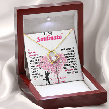 To My Soulmate - "Never Forget, I Love You" - Forever Love Necklace