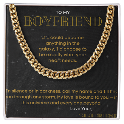 To Boyfriend - "My Love Is Bound To You" - Cuban Link Chain