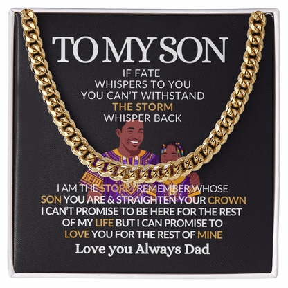 To My Son- I Promise to Love You-- Upscale Necklace for Him