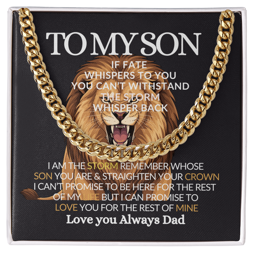 To My Son- If Fate Whisper I am The Storm-high‑end men jewelry gift