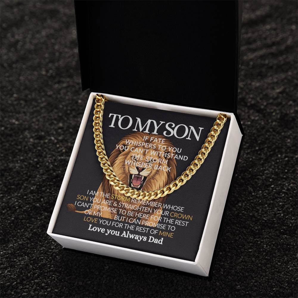 To My Son- If Fate Whisper I am The Storm-high‑end men jewelry gift