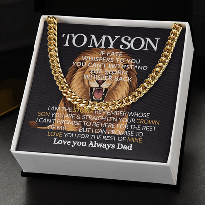 To My Son- If Fate Whisper I am The Storm-high‑end men jewelry gift