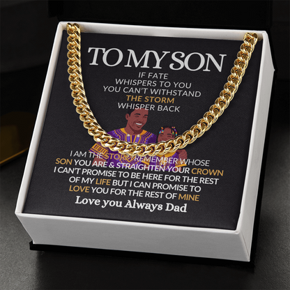 To My Son- I Promise to Love You-- Upscale Necklace for Him