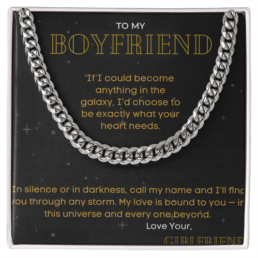 To Boyfriend - "My Love Is Bound To You" - Cuban Link Chain