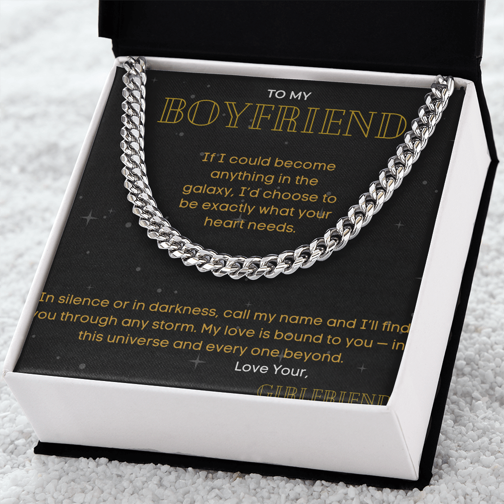 To Boyfriend - "My Love Is Bound To You" - Cuban Link Chain