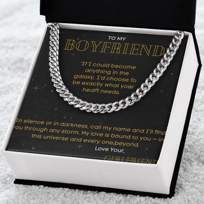 To Boyfriend - "My Love Is Bound To You" - Cuban Link Chain