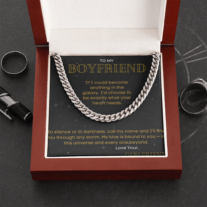 To Boyfriend - "My Love Is Bound To You" - Cuban Link Chain