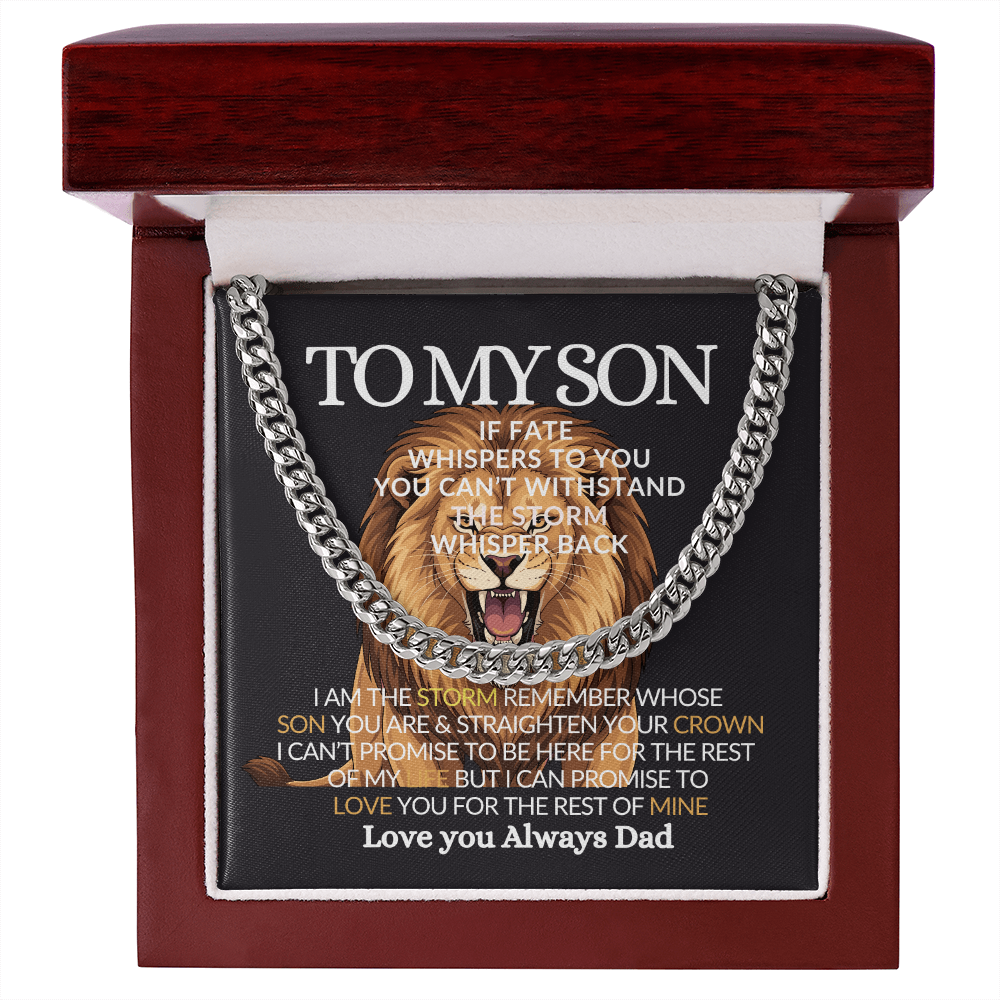 To My Son- If Fate Whisper I am The Storm-high‑end men jewelry gift