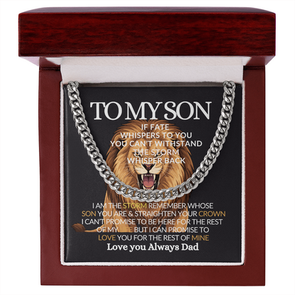 To My Son- If Fate Whisper I am The Storm-high‑end men jewelry gift