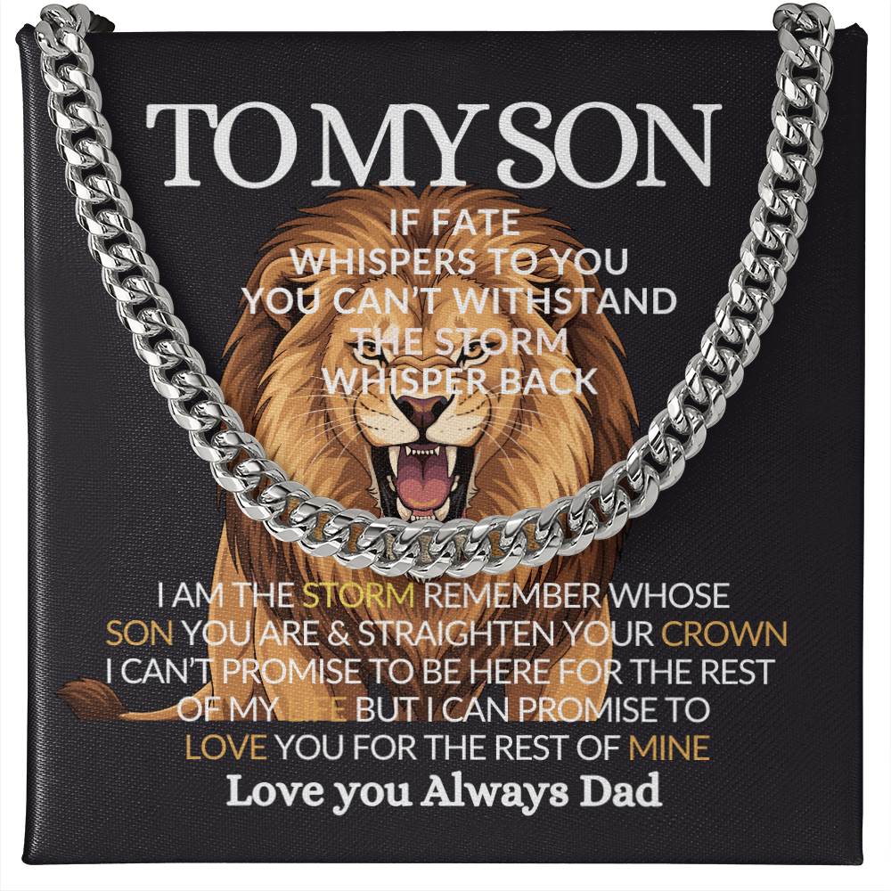 To My Son- If Fate Whisper I am The Storm-high‑end men jewelry gift