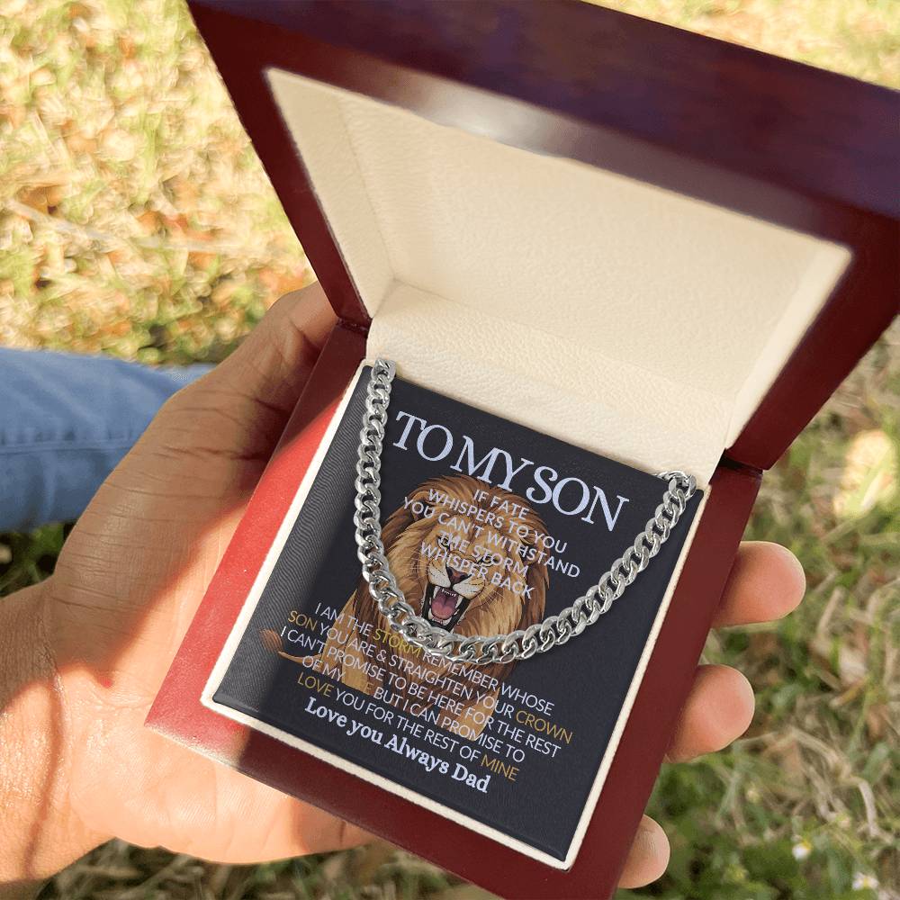 To My Son- If Fate Whisper I am The Storm-high‑end men jewelry gift