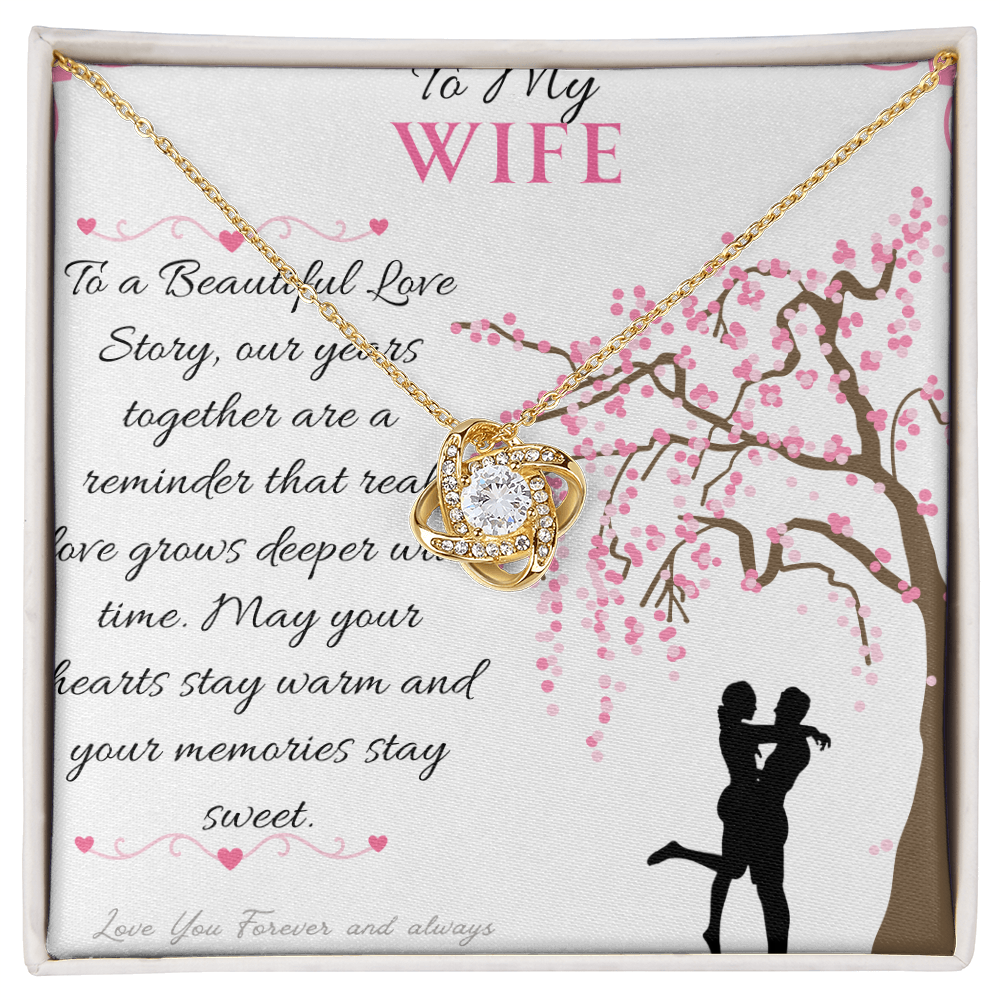 To My Love - To a Beautiful Love Story - Love Knot Necklace