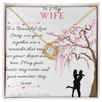 To My Love - To a Beautiful Love Story - Love Knot Necklace