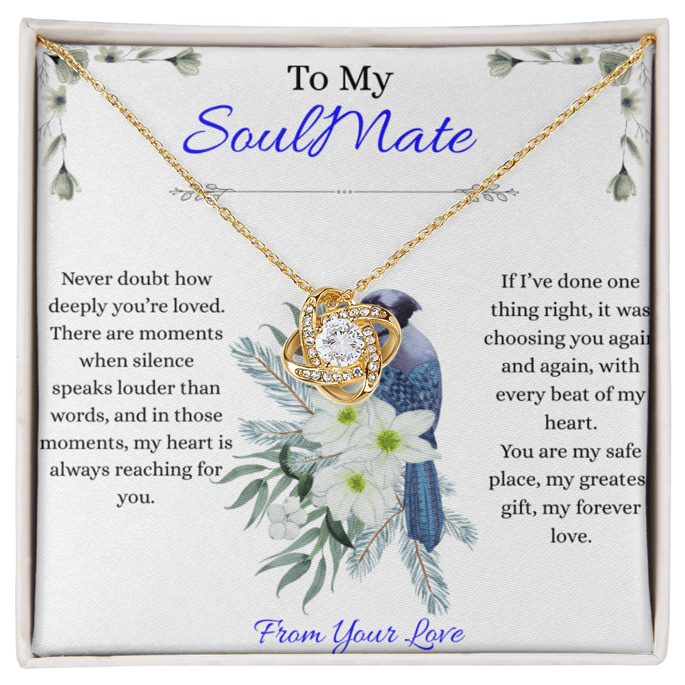 To My Love - Never Doubt How Deeply You're Loved - Love Knot Necklace