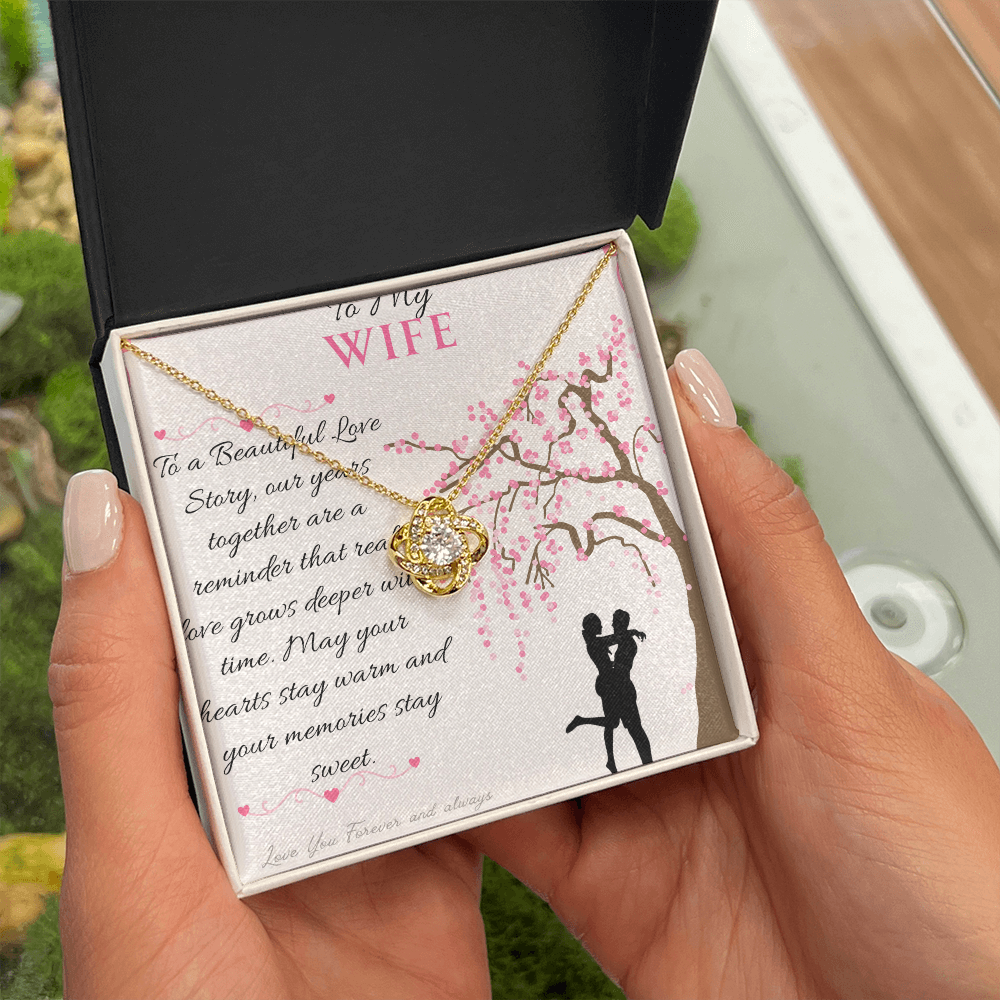 To My Love - To a Beautiful Love Story - Love Knot Necklace