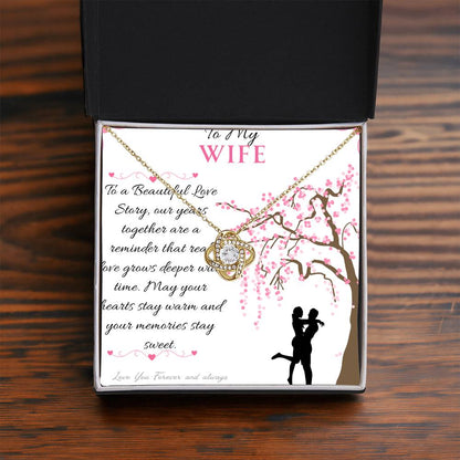 To My Love - To a Beautiful Love Story - Love Knot Necklace