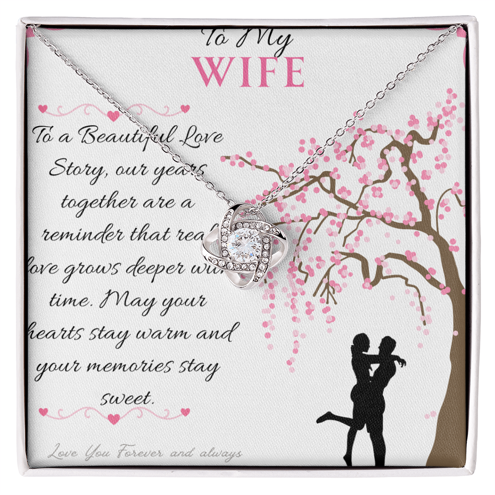 To My Love - To a Beautiful Love Story - Love Knot Necklace