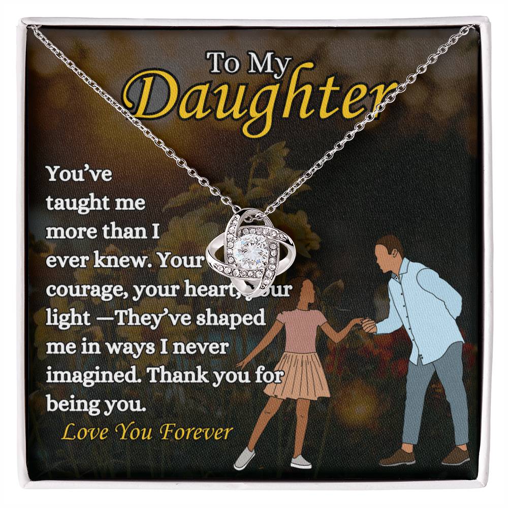 To My Daughter - "From dad" - Love Knot Necklace