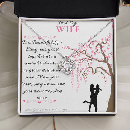 To My Love - To a Beautiful Love Story - Love Knot Necklace