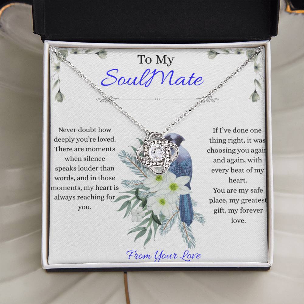 To My Love - Never Doubt How Deeply You're Loved - Love Knot Necklace