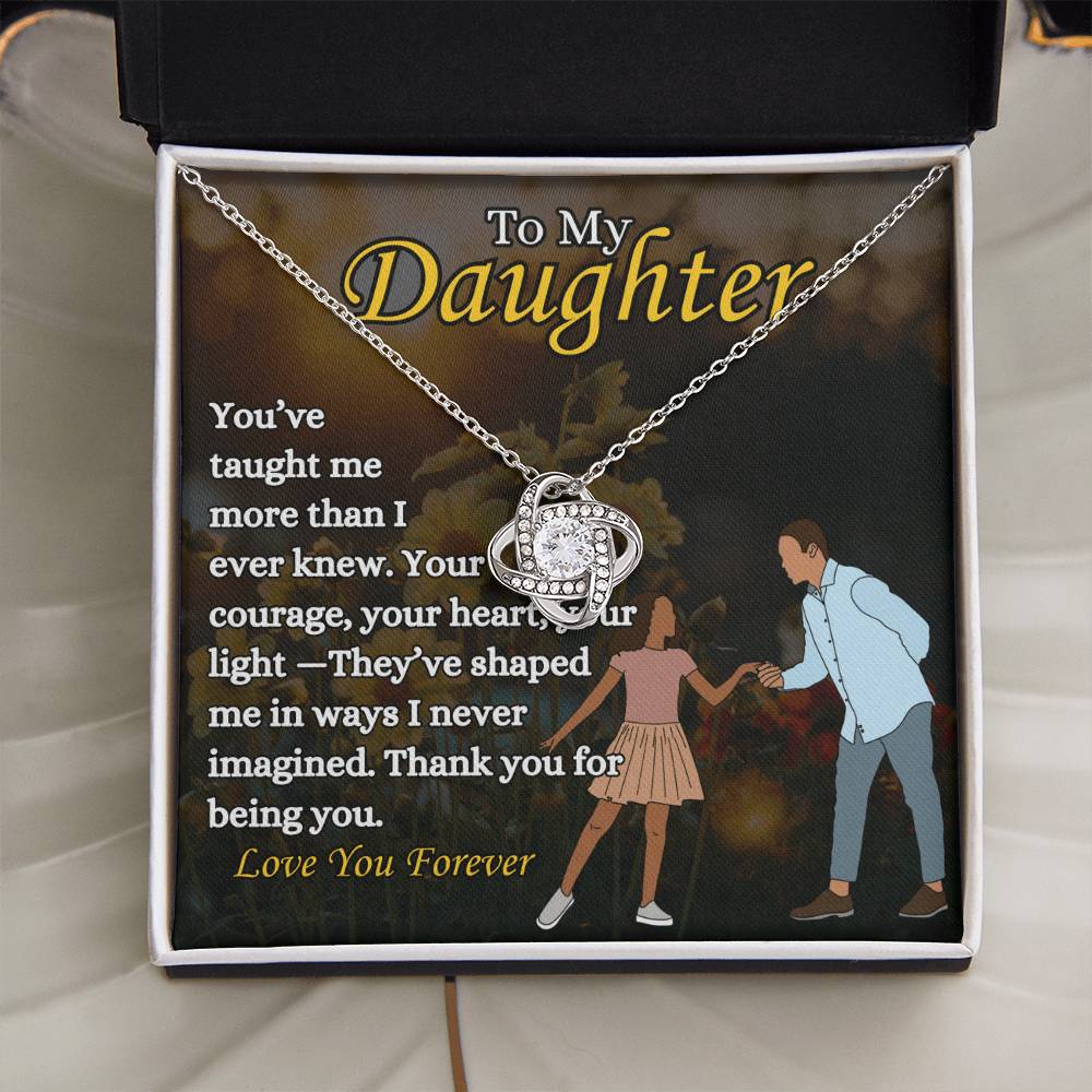 To My Daughter - "From dad" - Love Knot Necklace