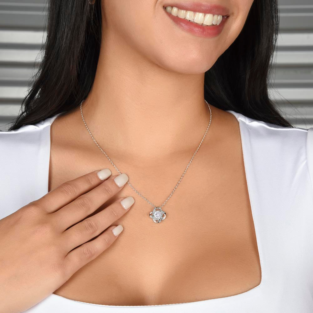 To My Beautiful Daughter - "Every Day You Make Us Proud"-Love Knot Necklace Gift