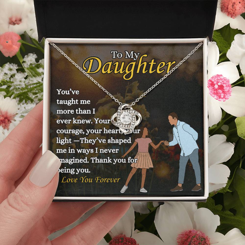 To My Daughter - "From dad" - Love Knot Necklace