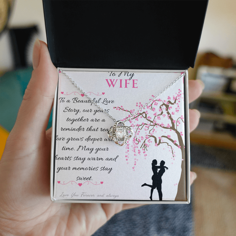 To My Love - To a Beautiful Love Story - Love Knot Necklace